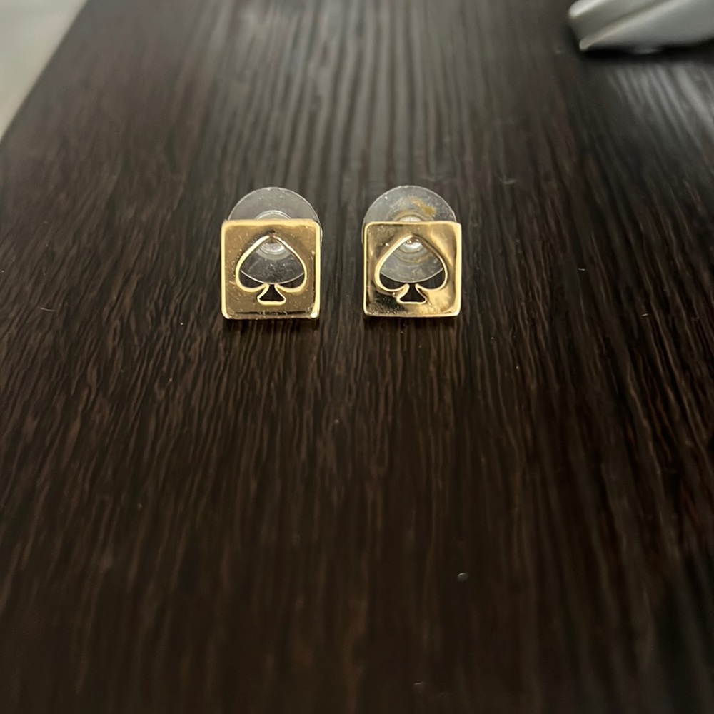 Kate Spade Iconic Gold Plated Studs with Cutout Spades